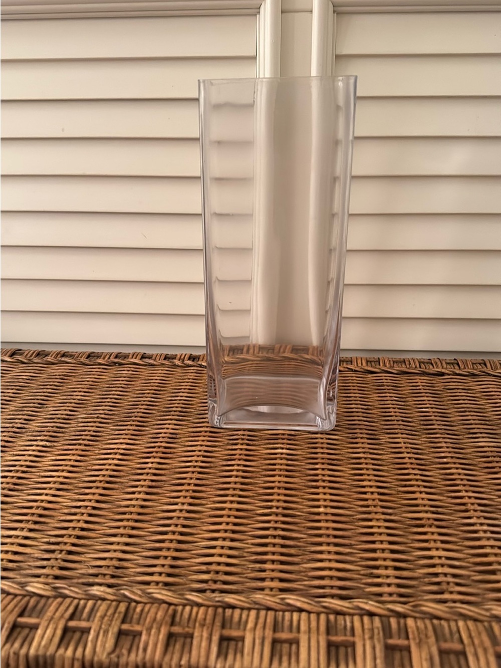 Clear Tall Rectangular Glass Vase - Modern Minimalist